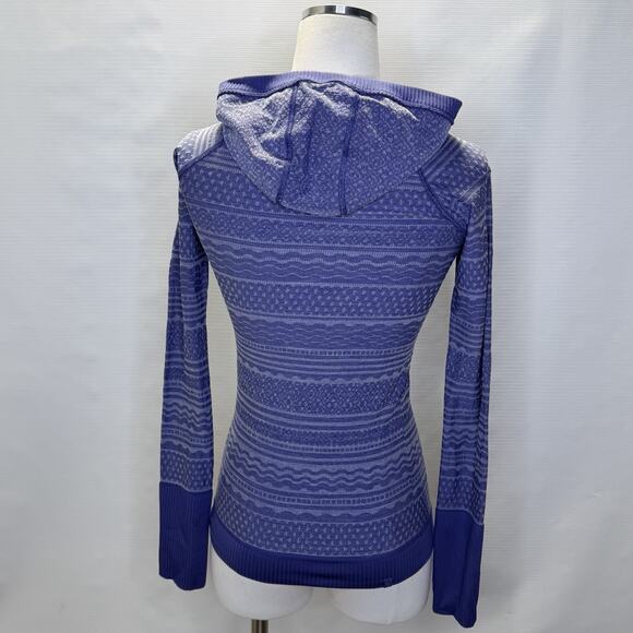 Lululemon Rest Less Hoodie Size 2 Blue Textured Long Sleeve Running Thumbholes - Picture 7 of 12